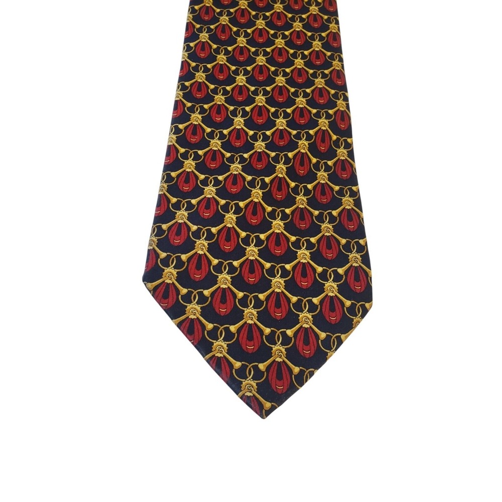 Como House Neck Tie‎ Mens Luxury Designer Blue Red Gold Horse Bridle Preppy